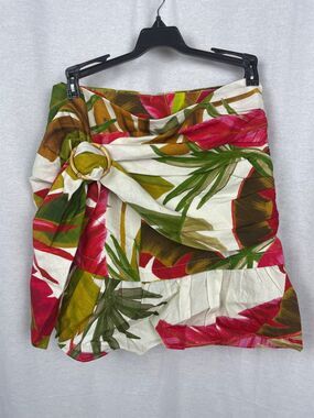 Farm Rio Linen Mini Skirt, Small, Rainforest, Tropical, New! Retail $140